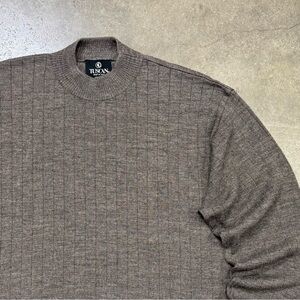 Vintage Tuscan Merino Wool Blend Knit Pullover Sweater Made in Italy